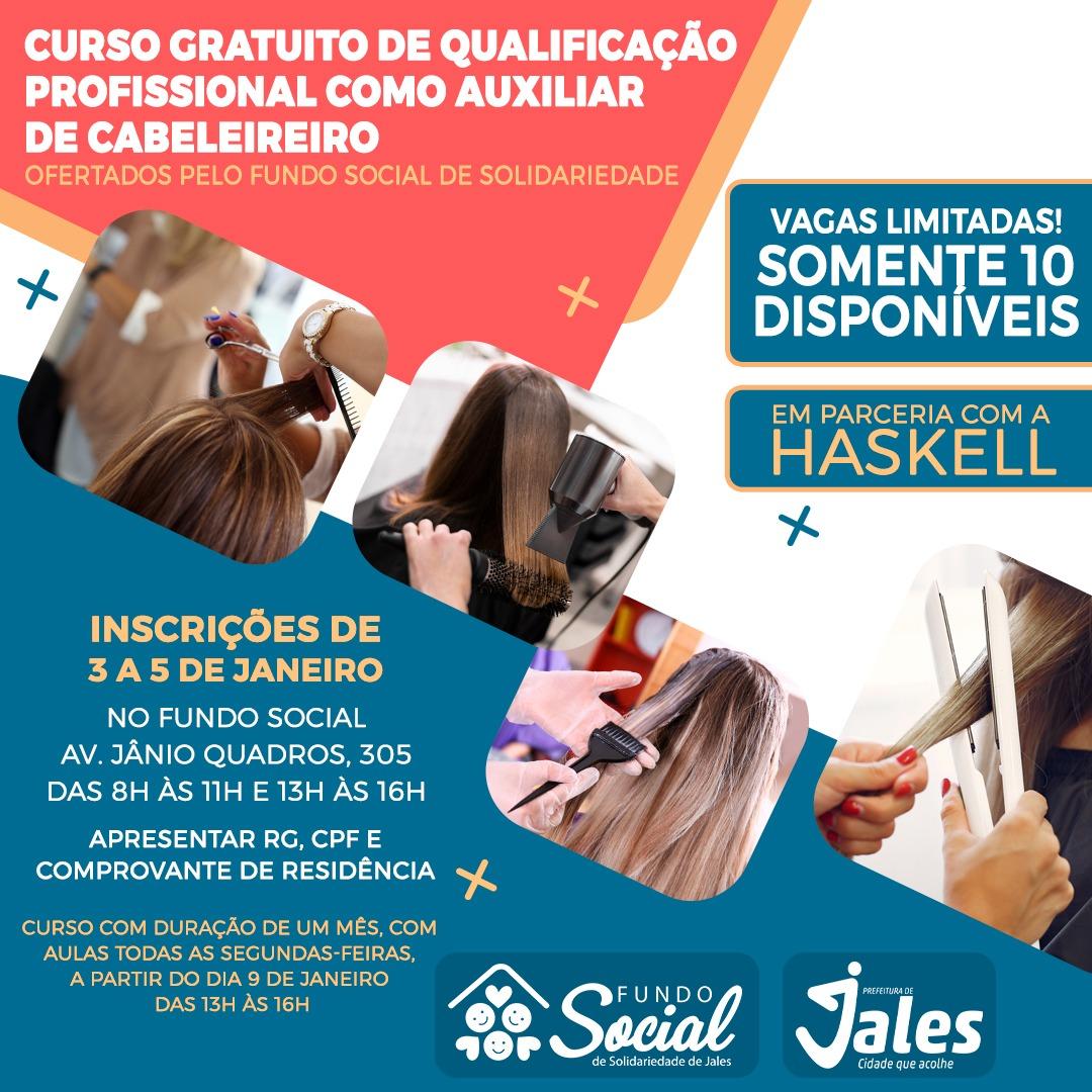 Curso de Auxiliar de Cabeleireiro terá pré-inscrição nesta quinta-feira  (10)