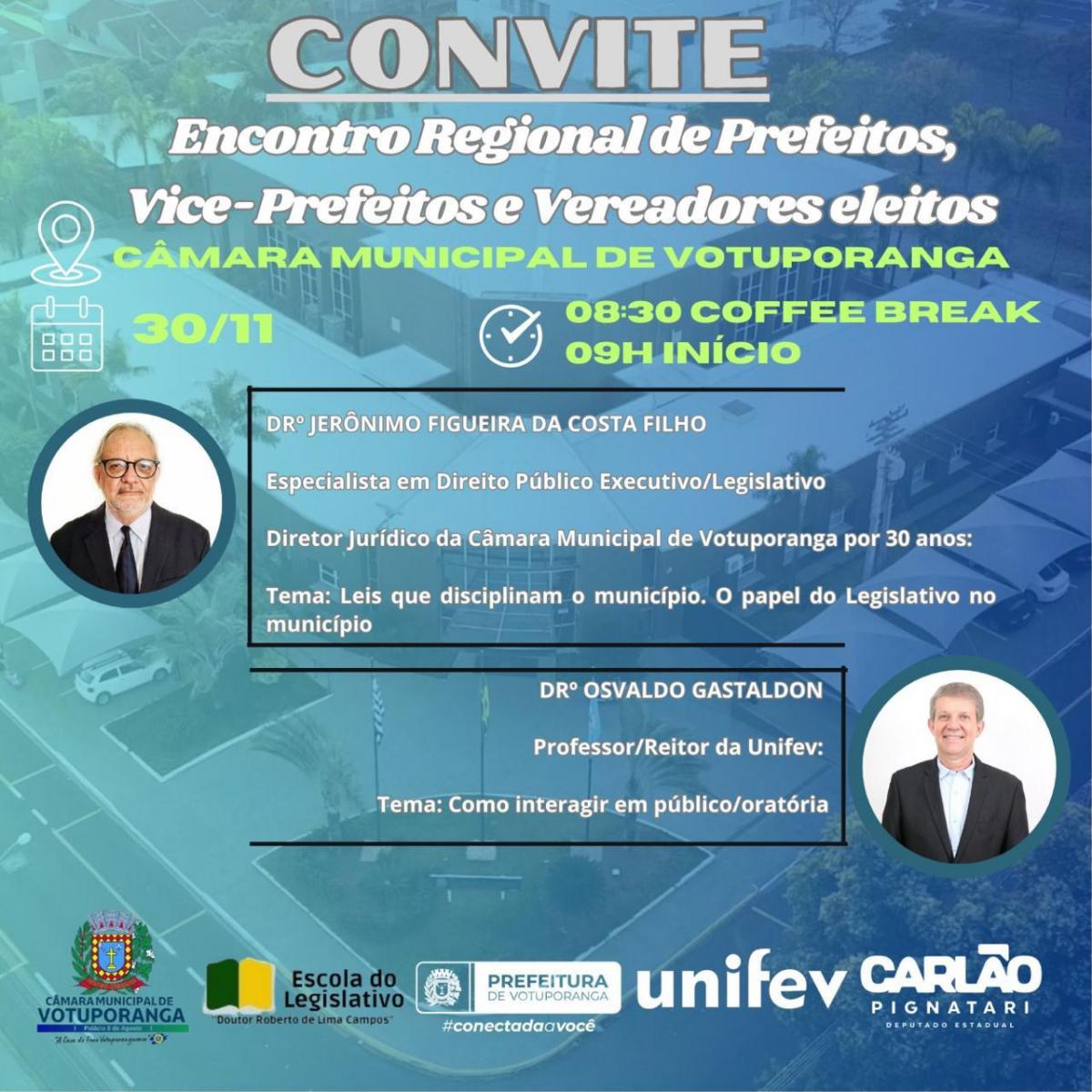 Prefeitos, Vice-Prefeitos e Vereadores Eleitos Participam de Encontro Regional em Votuporanga