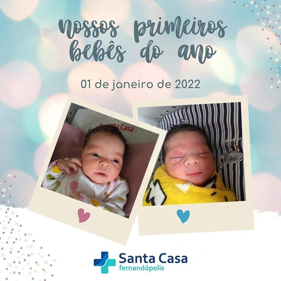 Gabriela e Arhur são os primeiros bebês fernandopolenses de 2022