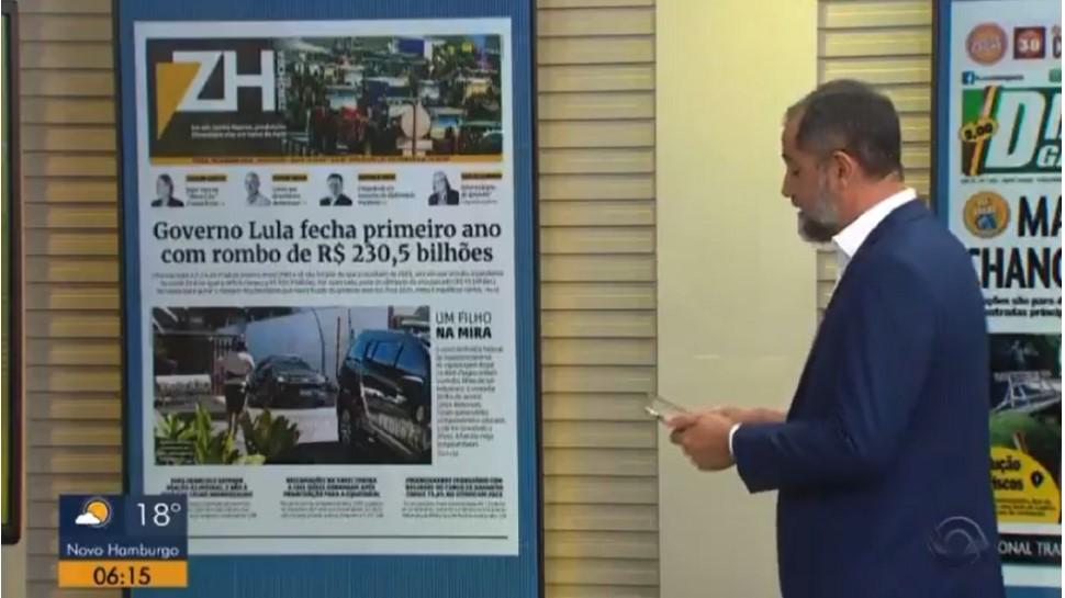 Telejornal interrompe notícia negativa (da véspera) sobre governo Lula