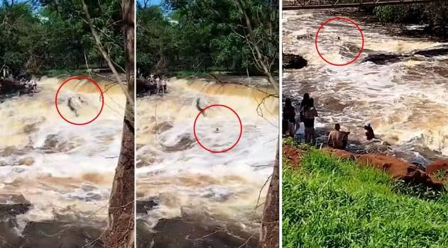 Pedras, correnteza e baixa visibilidade em cachoeira de Palestina dificultam bombeiros de localizarem jovem; entenda