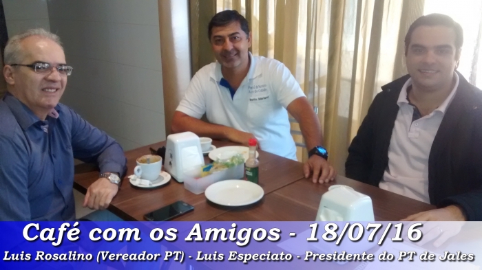 Jales - Café com os Amigos desta segunda-feira (18/07) foi sem muita ou falta de açúcar, EQUILIBRADO.