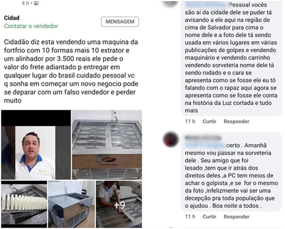 Sorveteiro que vendeu 3 mil picolés após ter energia cortada faz queixa por foto usada em golpe na web