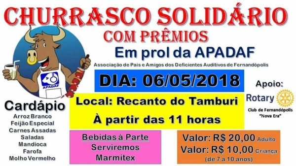 Convites do Churrasco Solidário da APADAF estão à venda