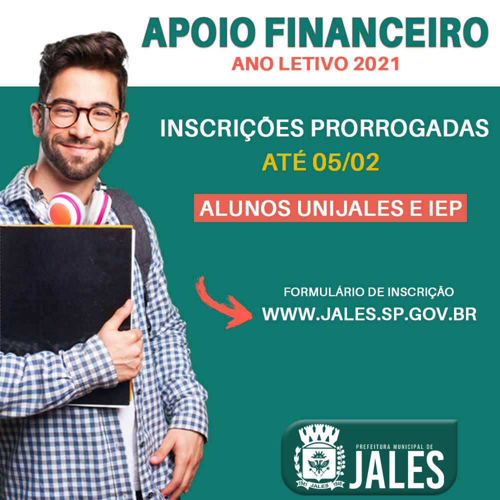 Jales - Inscrições para o Apoio Financeiro aos estudantes foram prorrogadas até 05 de fevereiro