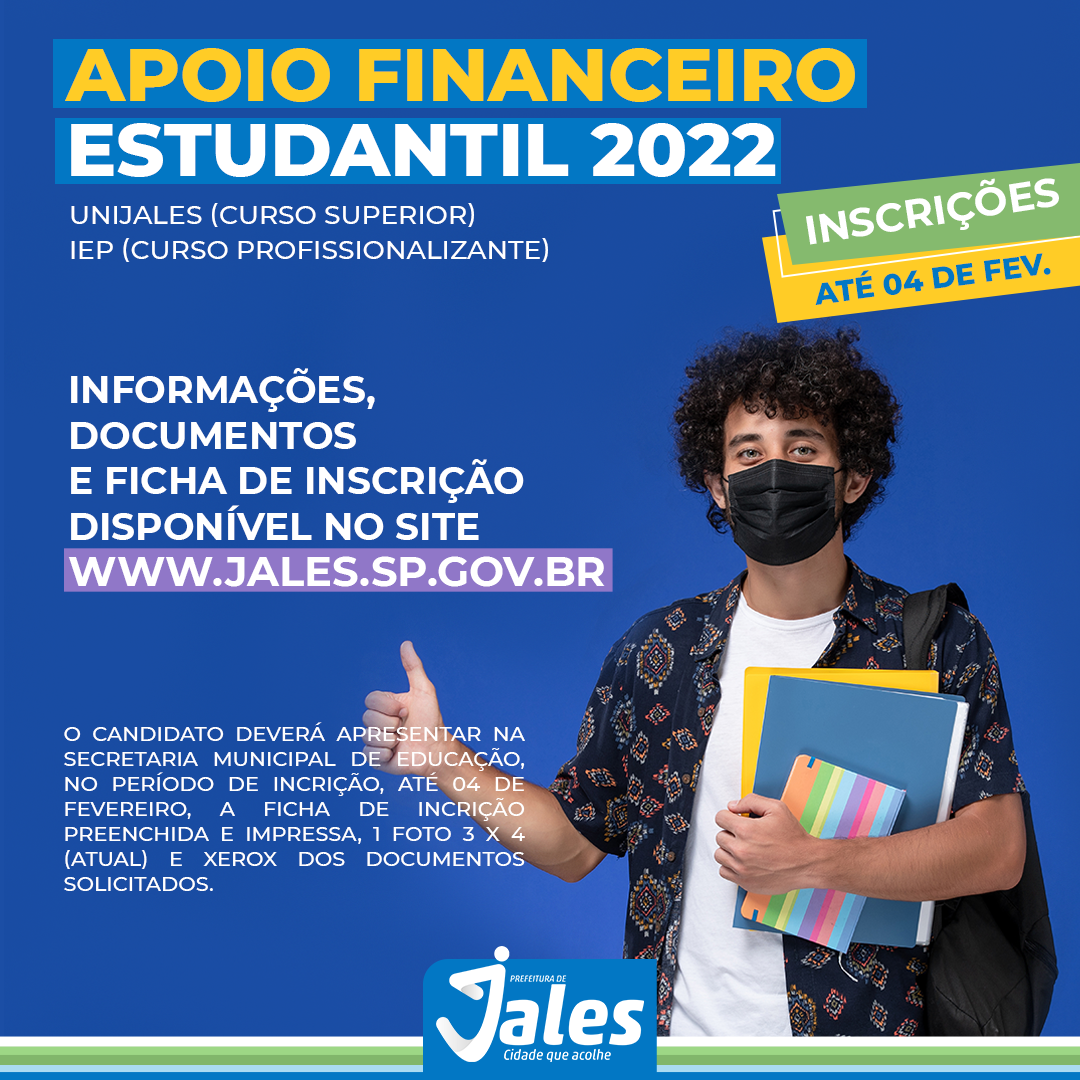 Jales - Prefeitura prorroga prazo de inscrições para apoio financeiro estudantil