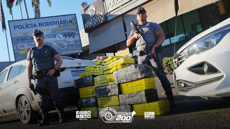 Perseguido em Mirassol, homem é preso com carro roubado e carga de maconha