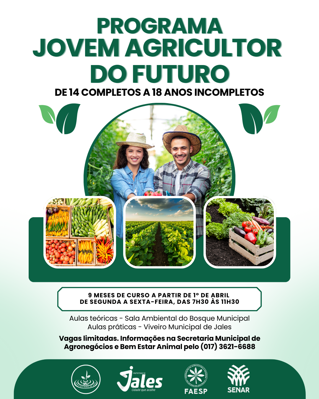 Programa Jovem Agricultor do Futuro oferecerá formação gratuita para jovens de Jales