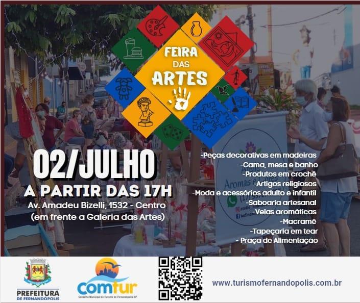 Julho começa com mais uma edição da ‘Feira das Artes’ em Fernandópolis