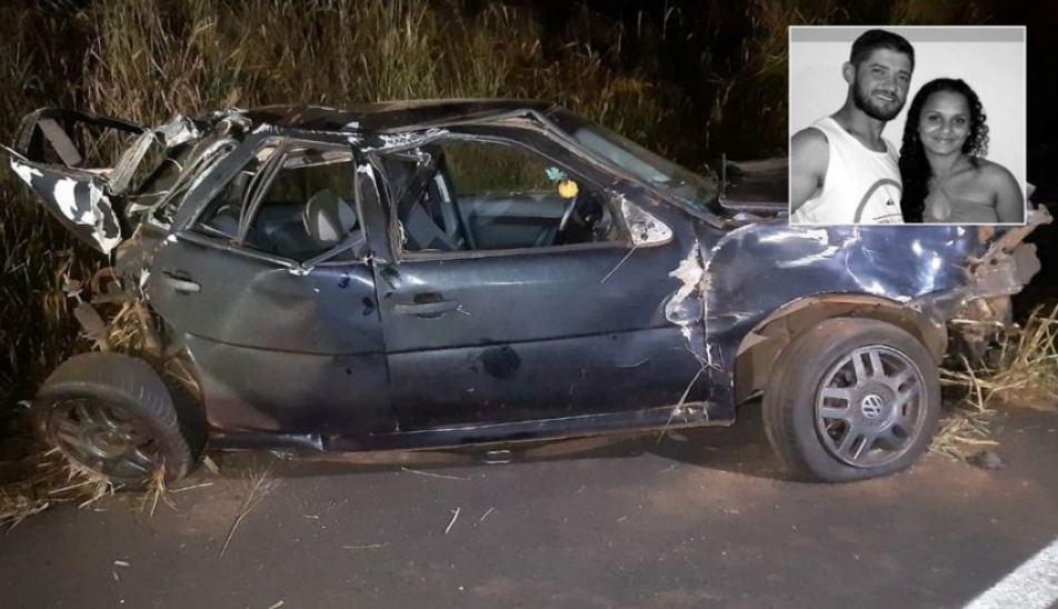Vítimas fatais: Acidente deixa casal morto após carro capotar na rodovia