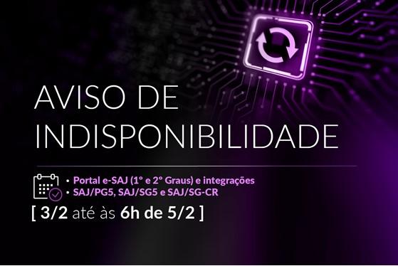 Indisponibilidade de sistemas neste final de semana