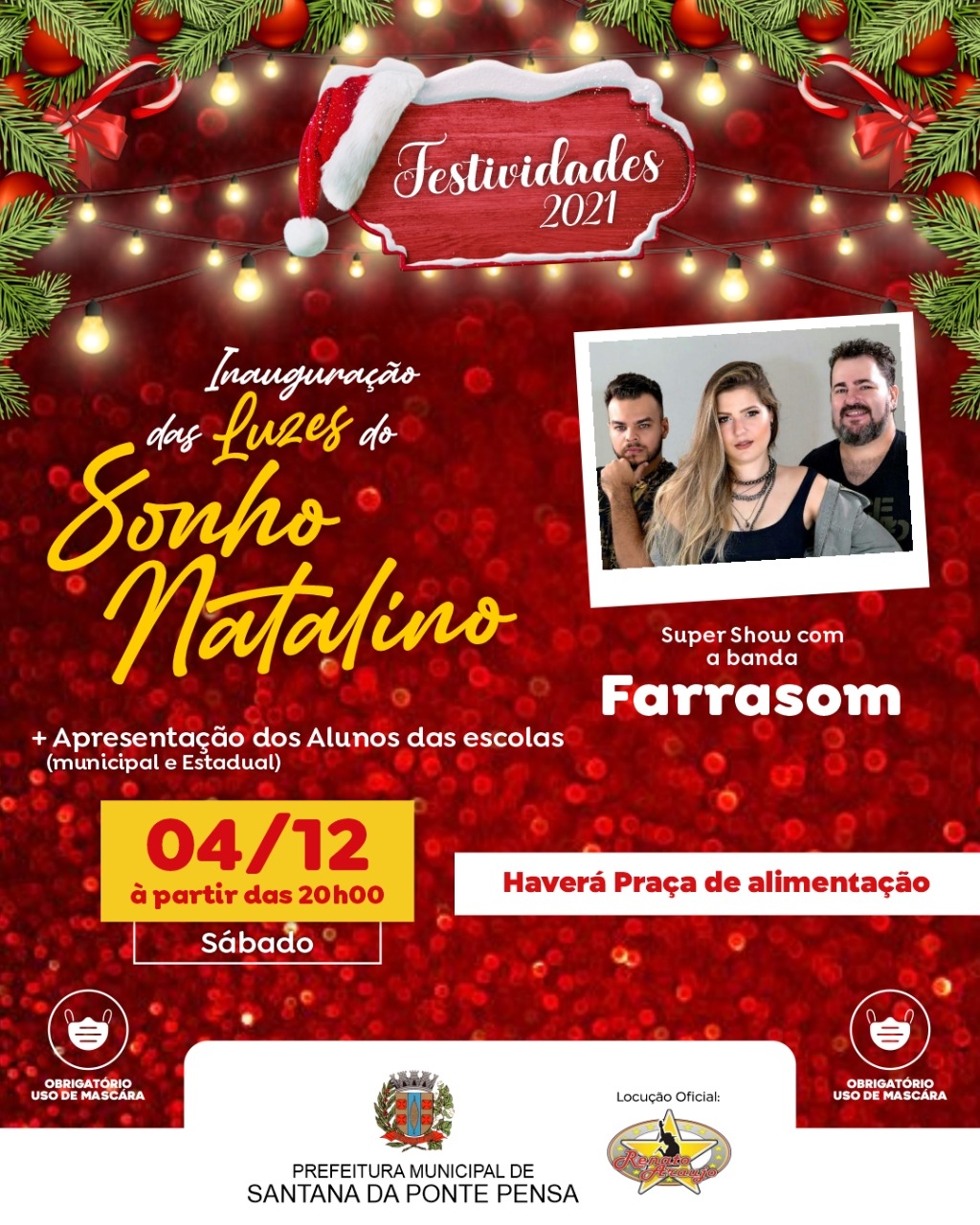 Santana da Ponte Pensa Inaugura suas luzes de Natal neste sábado (04/12)