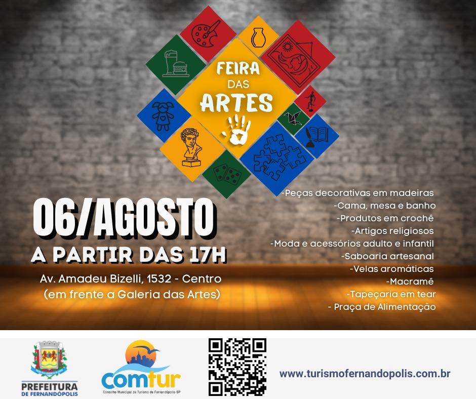 ‘Feira das Artes’ de Fernandópolis acontece neste próximo sábado, 06
