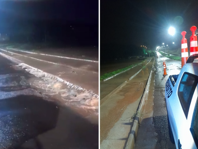Forte chuva faz Represa do Beira Rio transbordar em Fernandópolis