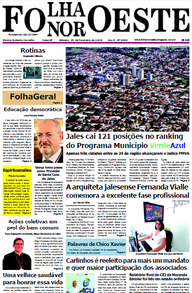JALES - DEU NA FOLHA NOROESTE DE HOJE