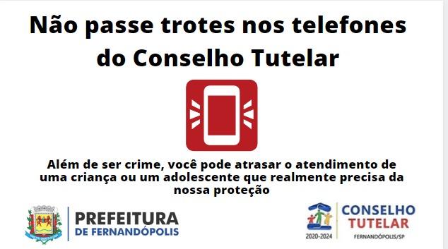 Conselho Tutelar de Fernandópolis faz campanha contra trotes telefônicos