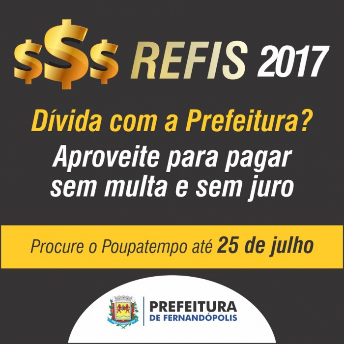 Fernandópolis - Contribuinte tem até o dia 31 para utilizar o Refis