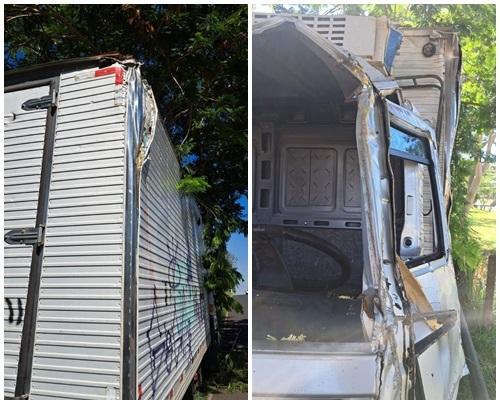 Caminhão abandonado há meses causa acidente em Fernandópolis