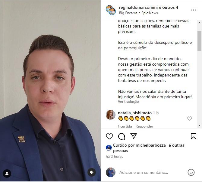 Em Macedônia, é Proibido Morrer! Pelo Menos é o que Diz o Prefeito Reginaldo Marcomini