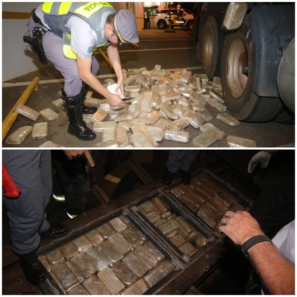 Carreta de Fernandópolis transportava 254 tabletes de cocaína