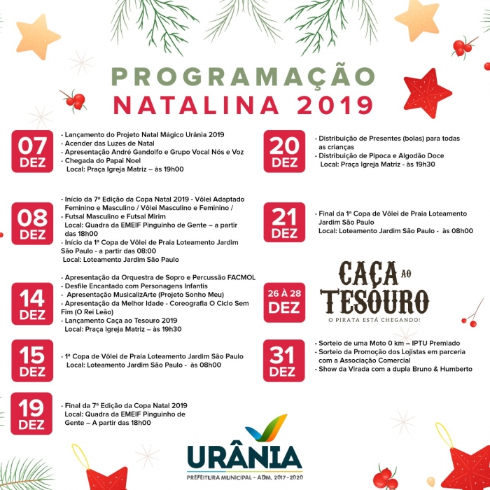 Confira a programação natalina da cidade de Urânia