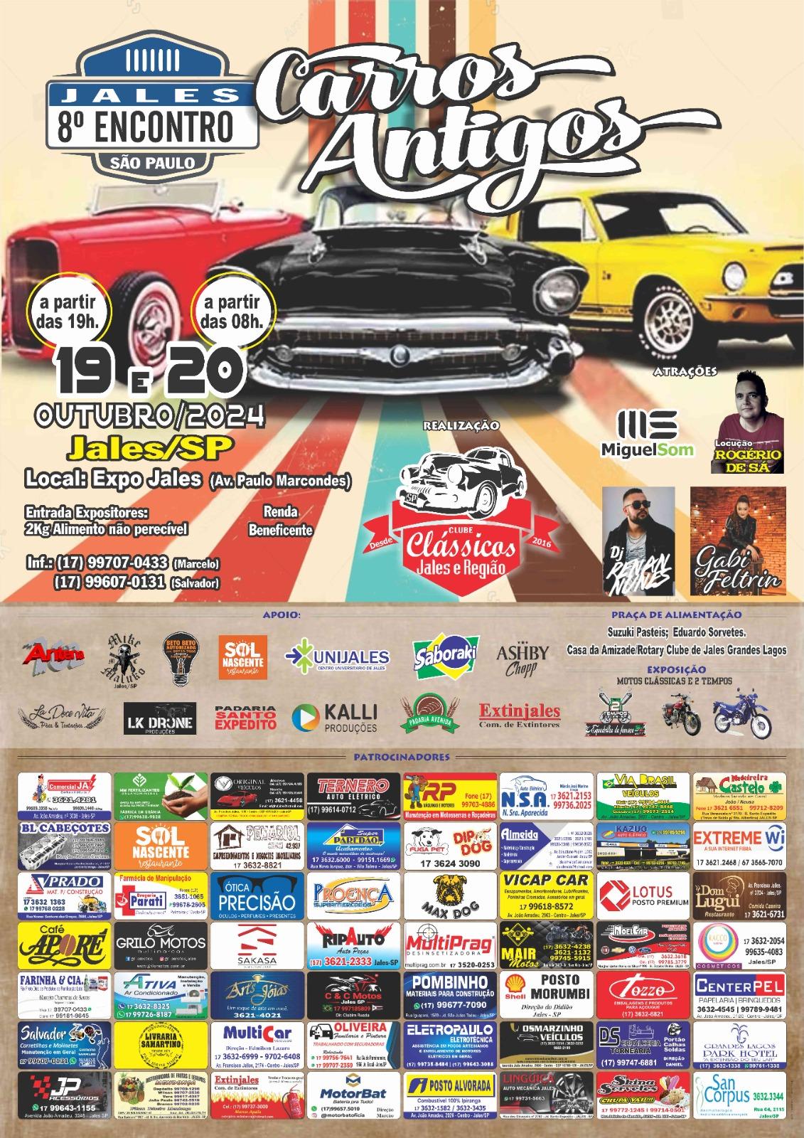 8º Encontro de Carros Antigos será realizado em Jales