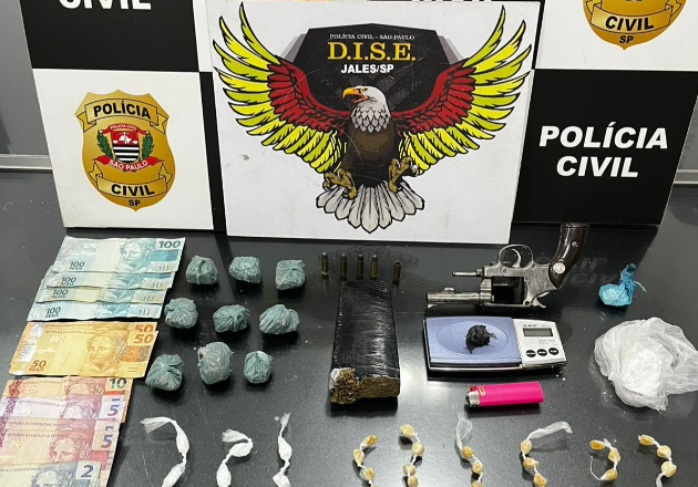 Jovem é preso em flagrante com drogas e arma em Palmeira D’Oeste