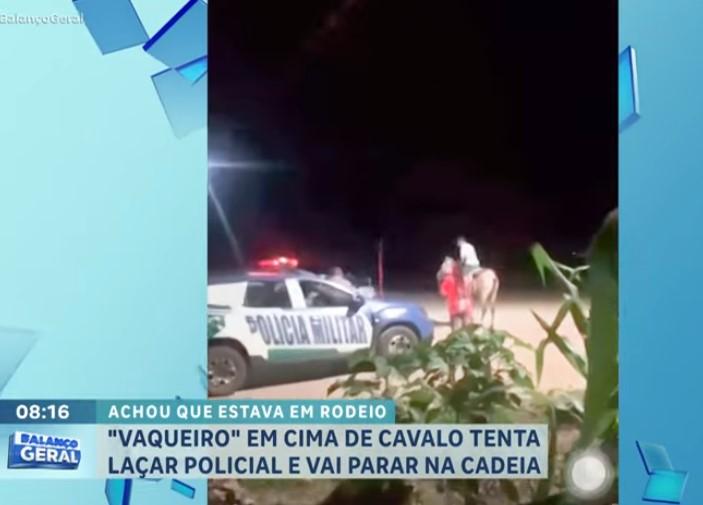 vídeo - Cowboy Embriagado Tenta Laçar Policial em Colinas do Sul