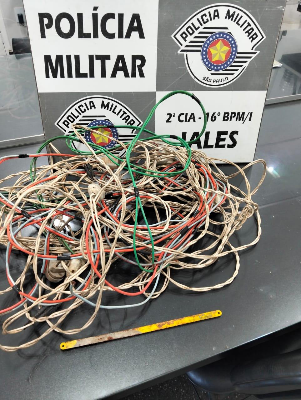Polícia Militar de Jales Realiza Outro Flagrante de Furto de Fios Elétrico.