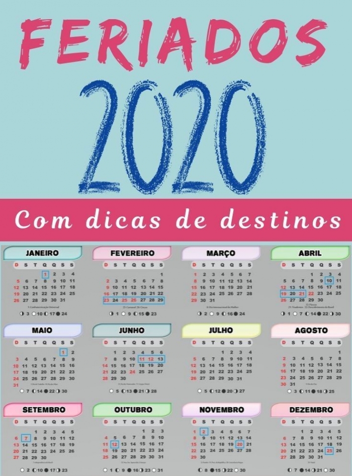 EM 2020, NÚMERO DE FERIADOS PROLONGADOS VAI DOBRAR