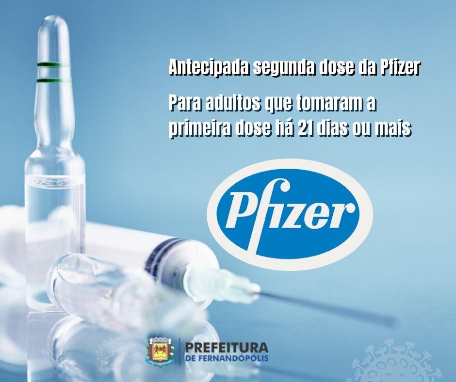 Fernandópolis antecipa aplicação da segunda dose da Pfizer em adultos