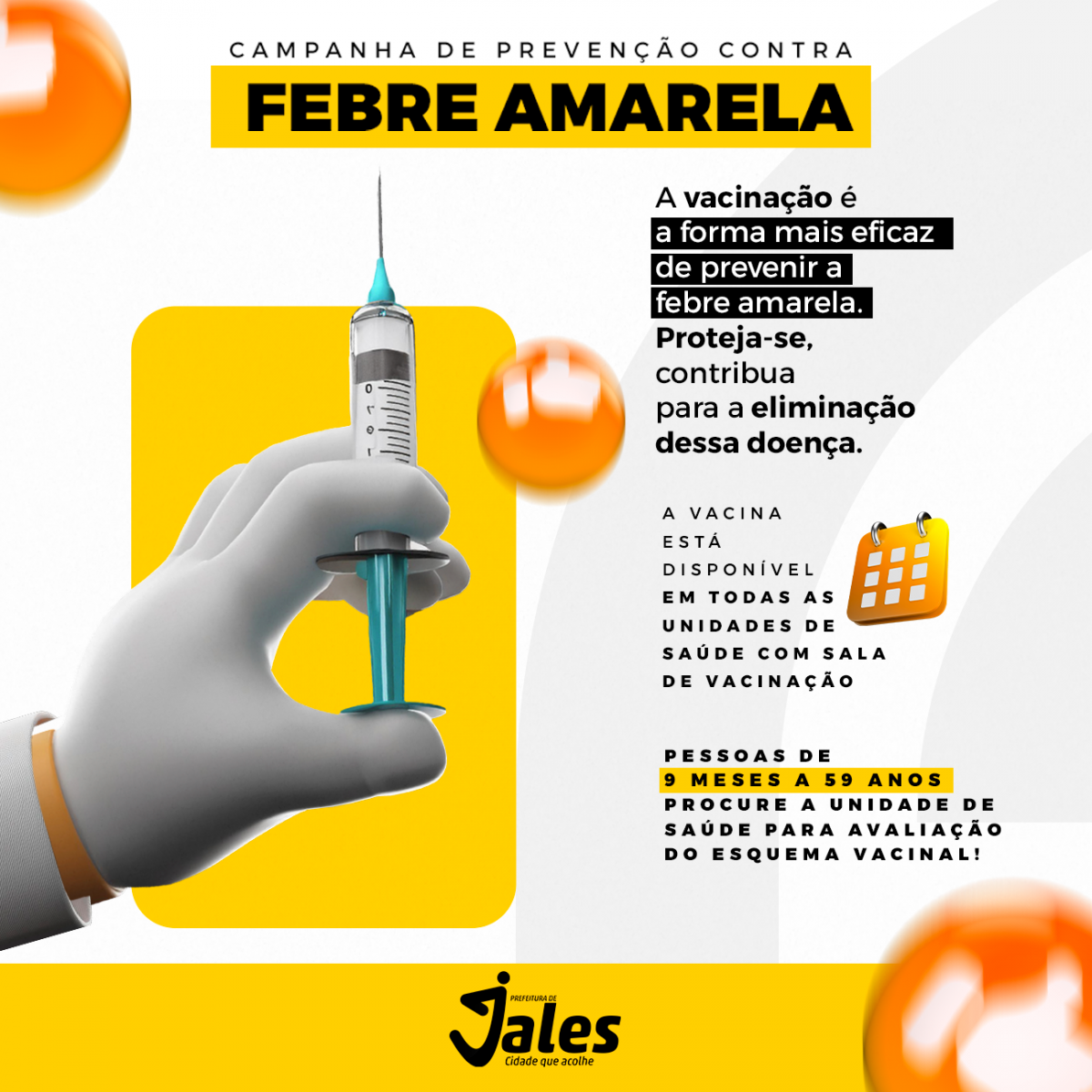 Prefeitura de Jales reforça vacinação contra febre amarela diante do aumento de casos no estado