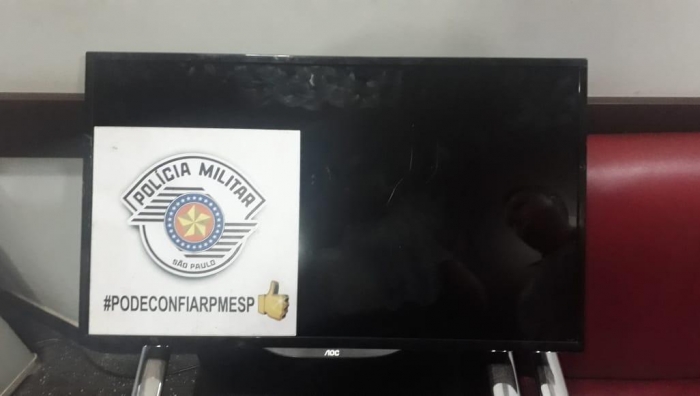 Polícia Militar de Jales prende ladrão de televisão