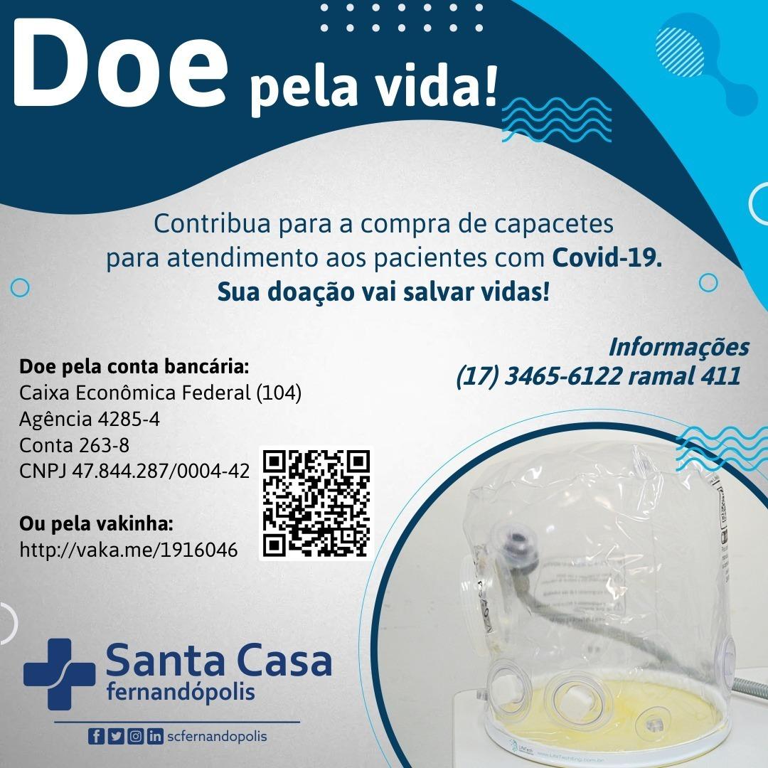 Santa Casa Fernandópolis inicia vaquinha para a compra de elmos respiradores, capazes de evitar intubações por Covid-19