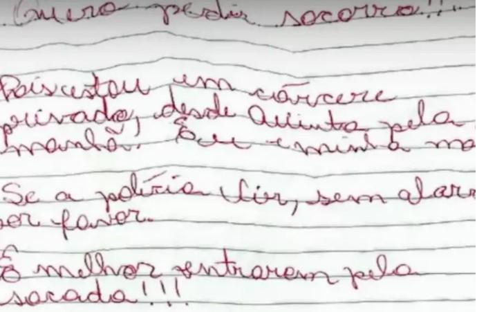 Mãe e filha são resgatadas após jogarem bilhetes pedindo socorro