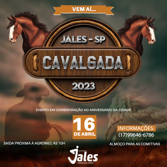 Tradicional Cavalgada será realizada pela Prefeitura de Jales e Comissão Organizadora no dia 16